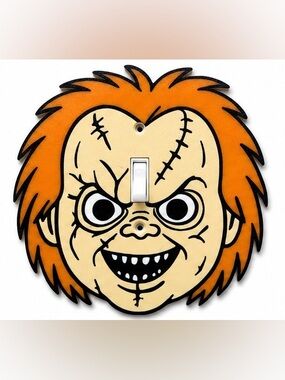 2/$25 3D Printed Chucky Light Switch Cover Horror Wall Plate Decor